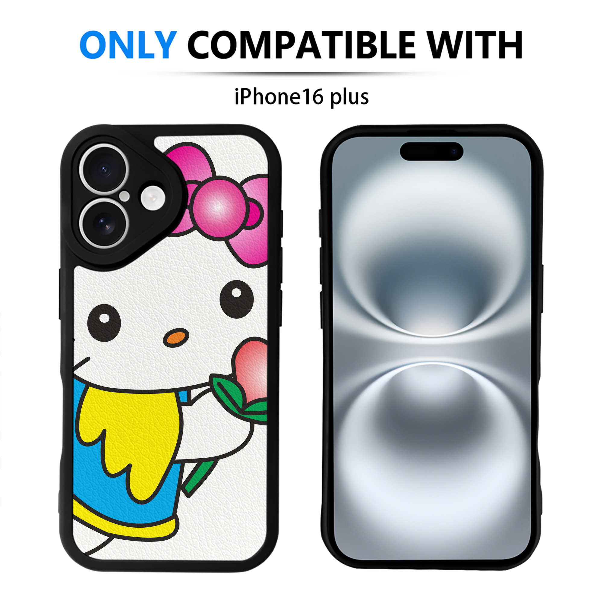 （画像用） Hello Kitty ハローキティ 【iPhone 16シリーズ対応】シリコンスマホケース（レザー調） 材質：シリコン